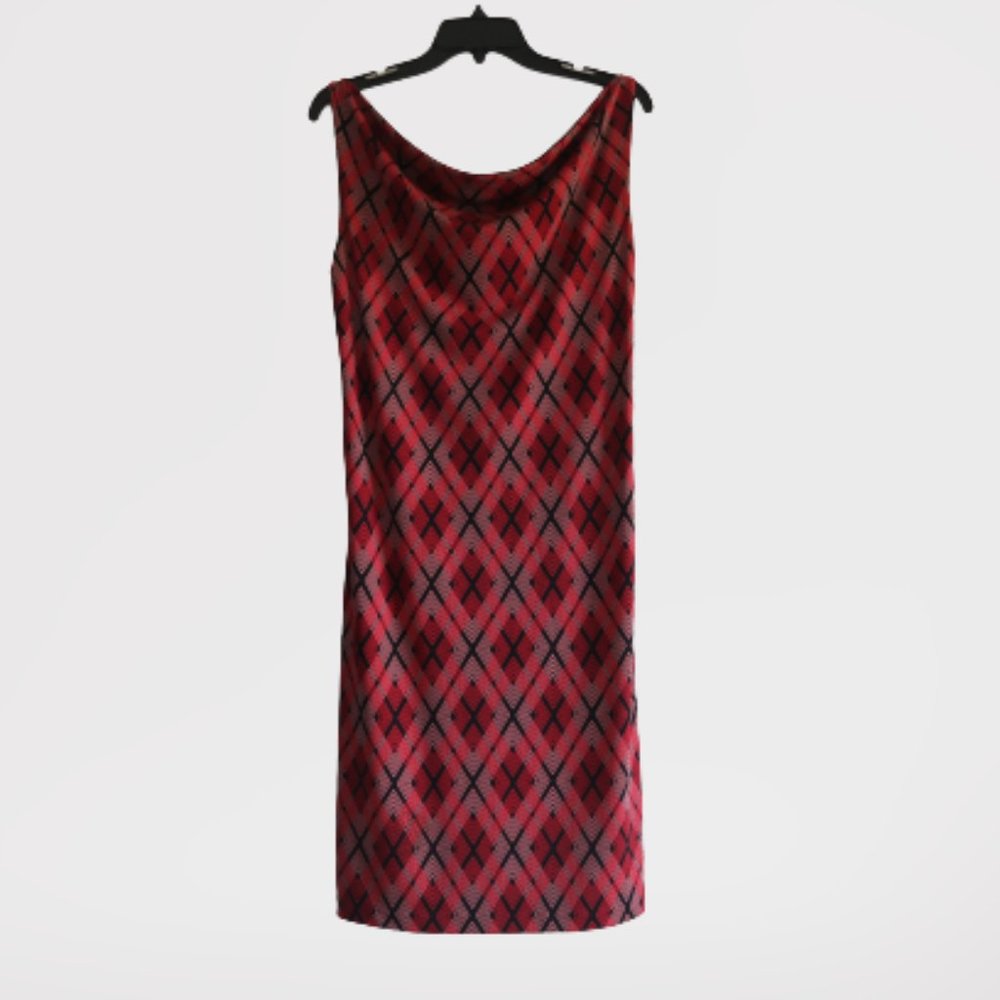 Vintage Y2K Express Reversible Shift Dress Black Red M